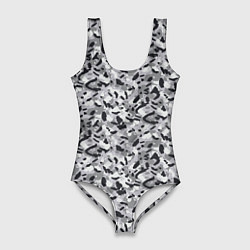 Женский купальник-боди Пикселированный городской серый камуфляж