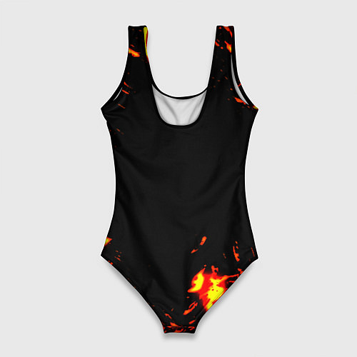 Женский купальник-боди Quake fire logo / 3D-принт – фото 2