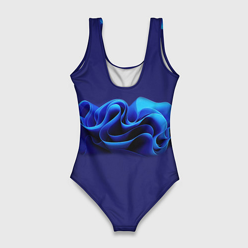 Женский купальник-боди Синие воланы графика / 3D-принт – фото 2