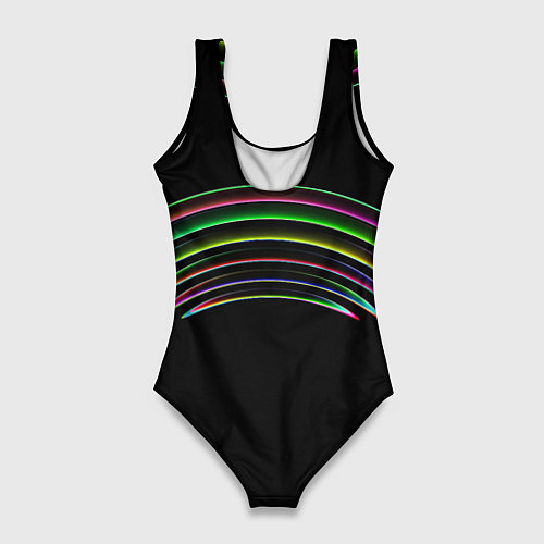 Женский купальник-боди Радужные линии / 3D-принт – фото 2