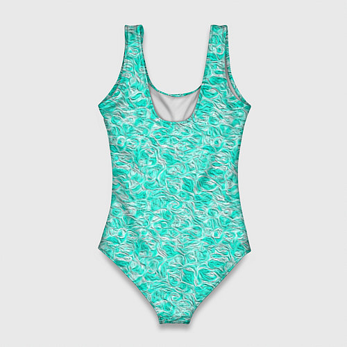 Женский купальник-боди Абстрактный бирюзово-белый фон / 3D-принт – фото 2