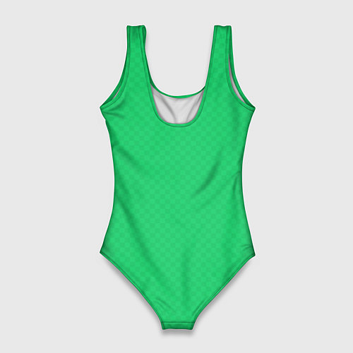Женский купальник-боди Яркий зелёный текстурированный в мелкий квадрат / 3D-принт – фото 2