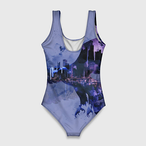 Женский купальник-боди Летящий орел и город в сумерках / 3D-принт – фото 2