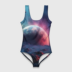 Купальник-боди 3D женский Фантастика космос и планета, цвет: 3D-принт