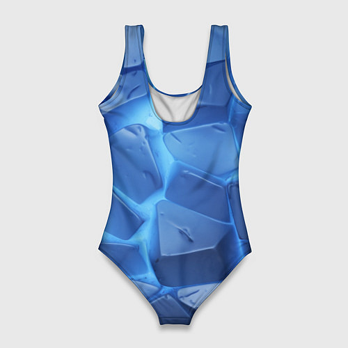 Женский купальник-боди Синие ледяные плиты с разломом / 3D-принт – фото 2
