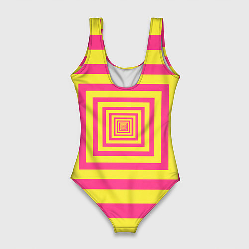 Женский купальник-боди Желтые квадраты трансформация / 3D-принт – фото 2
