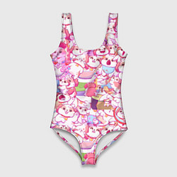 Купальник-боди 3D женский Стикеры вконтакте собака, цвет: 3D-принт