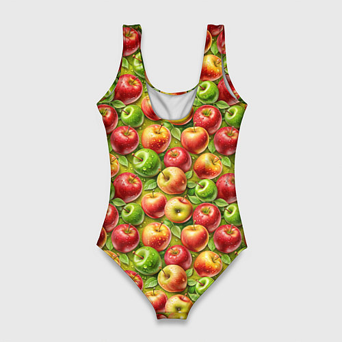 Женский купальник-боди Ароматные сочные яблоки / 3D-принт – фото 2