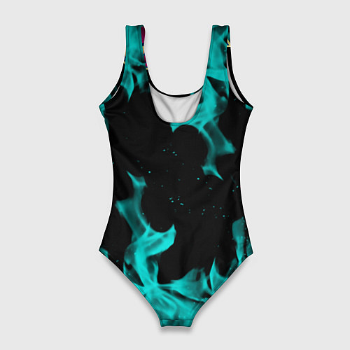 Женский купальник-боди Вайпер flame neon game / 3D-принт – фото 2