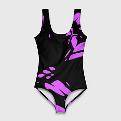 Женский купальник-боди Фиолетовая абстракция