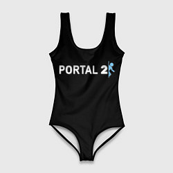 Купальник-боди 3D женский Portal 2 logo, цвет: 3D-принт