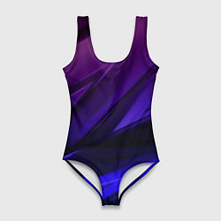 Купальник-боди 3D женский Абстракция из градиента и линий, цвет: 3D-принт