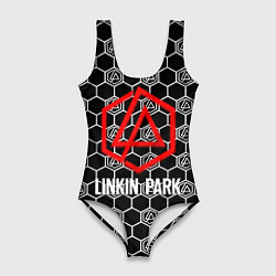 Купальник-боди 3D женский Linkin park logo pattern, цвет: 3D-принт