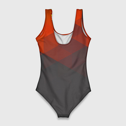 Женский купальник-боди Манчестер Юнайтед полигональный красный / 3D-принт – фото 2