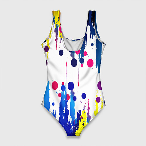Женский купальник-боди Among us краски цветные с потёками / 3D-принт – фото 2