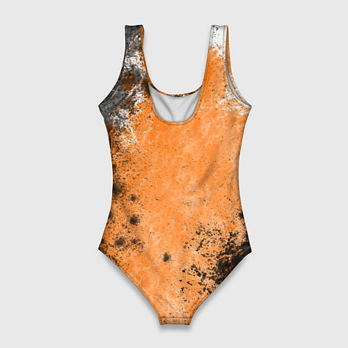 Женский купальник-боди Half life оранжевые краски / 3D-принт – фото 2