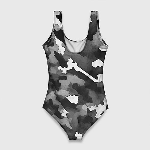 Женский купальник-боди Серый камуфляж внутренних войск / 3D-принт – фото 2