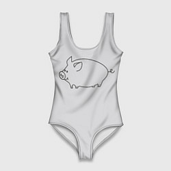 Женский купальник-боди Бодрый пиг