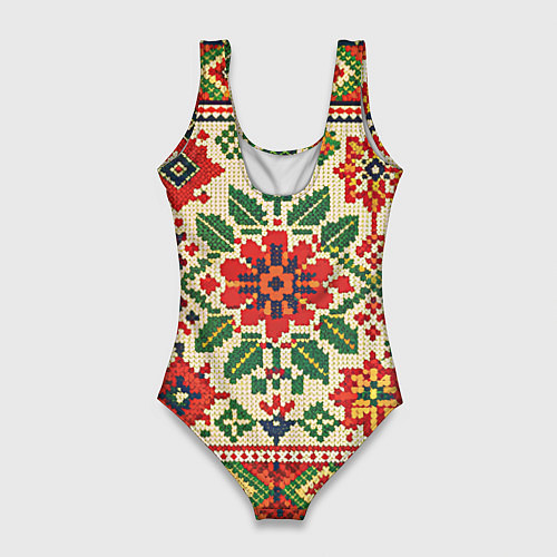 Женский купальник-боди Славянский узор и орнамент / 3D-принт – фото 2