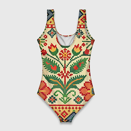 Женский купальник-боди Славянский узор и орнамент / 3D-принт – фото 2