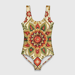 Купальник-боди 3D женский Стиль советского ковра узоры и орнамент, цвет: 3D-принт