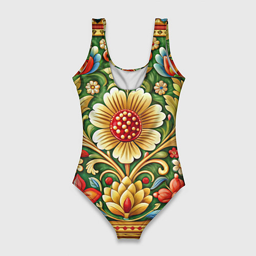 Женский купальник-боди Стиль советского ковра узоры и орнамент / 3D-принт – фото 2
