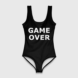 Женский купальник-боди Game over white logo