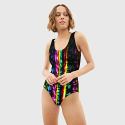 Купальник-боди 3D женский Marshmello градиент, цвет: 3D-принт — фото 2