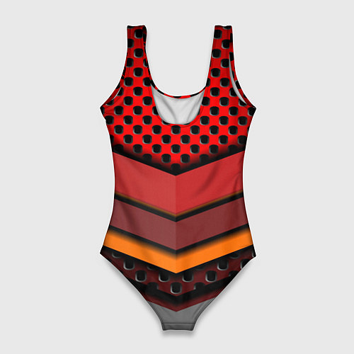 Женский купальник-боди Skoda metal steel / 3D-принт – фото 2