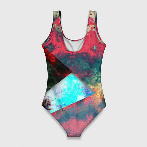 Женский купальник-боди RUST geometry color / 3D-принт – фото 2