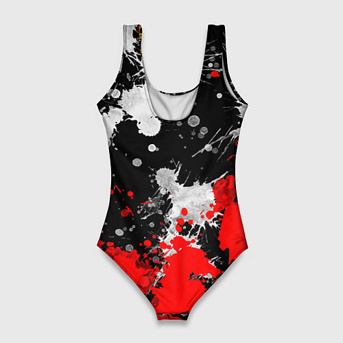 Женский купальник-боди Герб РФ абстрактыне краски / 3D-принт – фото 2