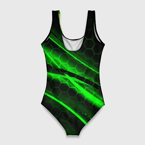 Женский купальник-боди Starcraft 2 кислотные соты линии / 3D-принт – фото 2