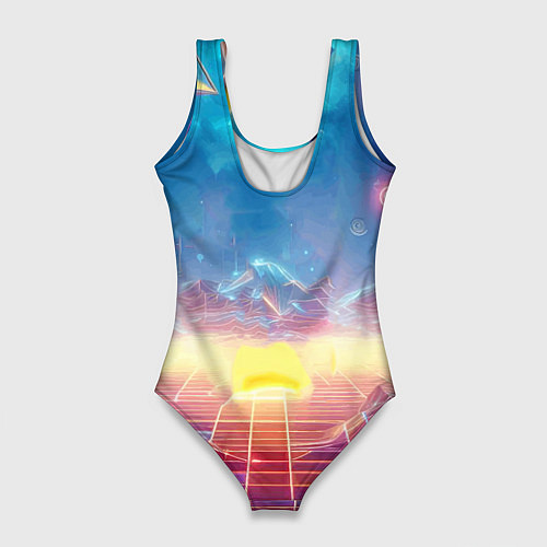 Женский купальник-боди Funny Pikachu - vaporwave / 3D-принт – фото 2