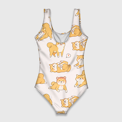 Женский купальник-боди Паттерн сиба ину / 3D-принт – фото 2