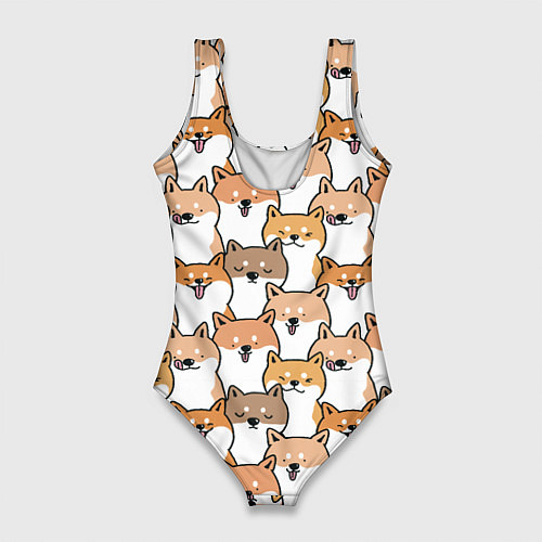 Женский купальник-боди Узор сиба ину / 3D-принт – фото 2