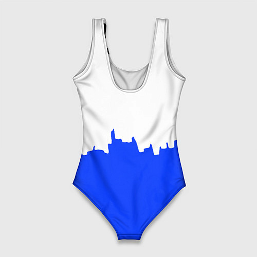 Женский купальник-боди Dayz сине белая геомтерия / 3D-принт – фото 2