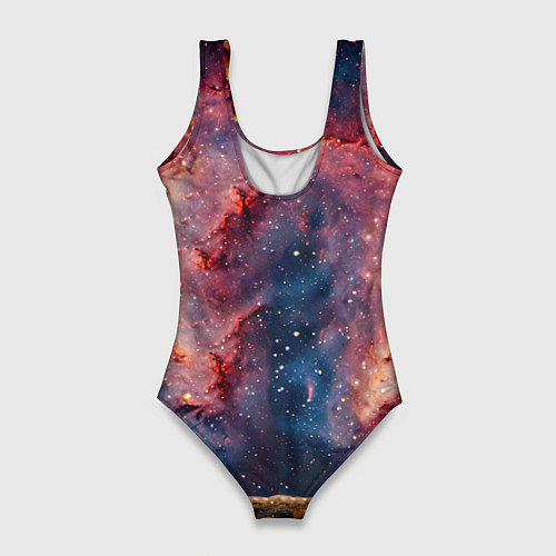Женский купальник-боди Чау-чау в космосе / 3D-принт – фото 2