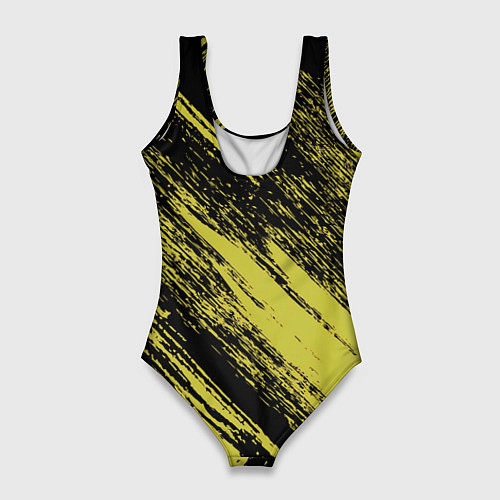 Женский купальник-боди The color is black and yellow / 3D-принт – фото 2