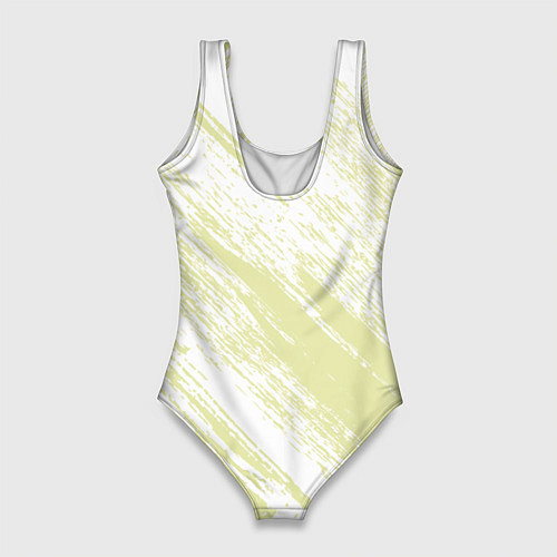 Женский купальник-боди The color is white and yellow / 3D-принт – фото 2