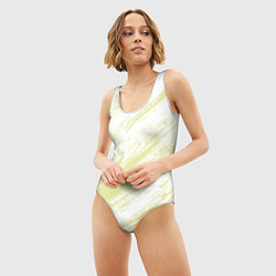 Купальник-боди 3D женский The color is white and yellow, цвет: 3D-принт — фото 2