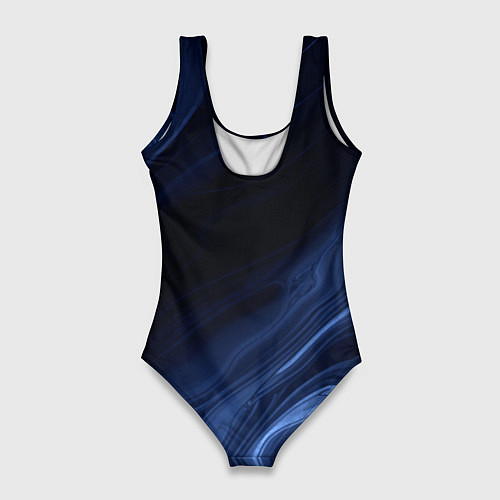 Женский купальник-боди Тёмный синий абстракция дымчатый / 3D-принт – фото 2