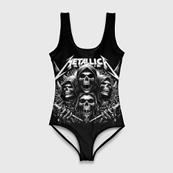 Женский купальник-боди Metallica - four skulls