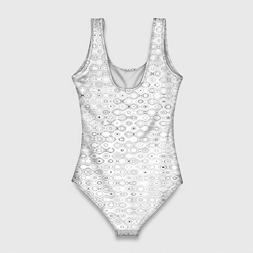 Женский купальник-боди Белый с абстрактным узором / 3D-принт – фото 2