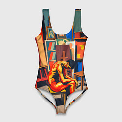 Женский купальник-боди Художник в мастерской