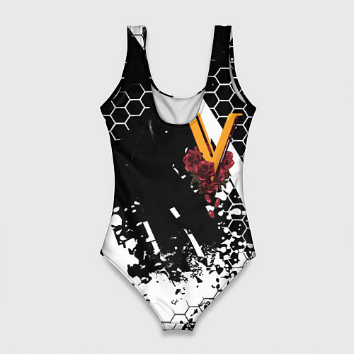 Женский купальник-боди Samurai соты краски / 3D-принт – фото 2