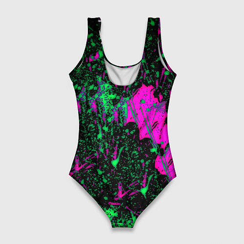 Женский купальник-боди Sum 41 неоновые краски / 3D-принт – фото 2