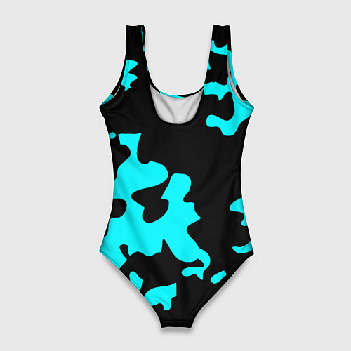 Женский купальник-боди Monster energy камуфляж голубой / 3D-принт – фото 2