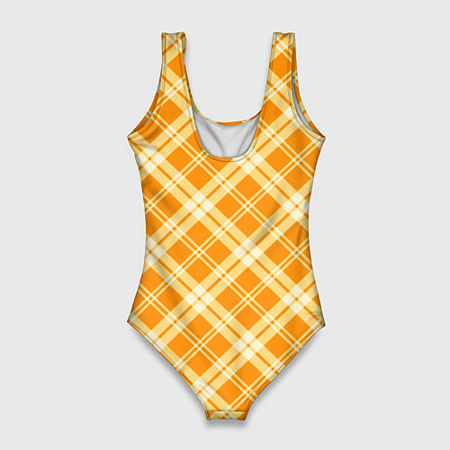 Женский купальник-боди Жёлтый крупная клетка / 3D-принт – фото 2