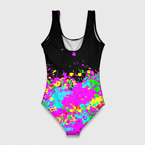 Женский купальник-боди Monster energy краски неоновые / 3D-принт – фото 2