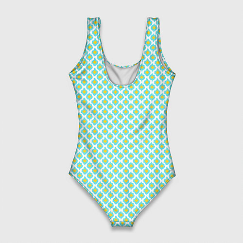 Женский купальник-боди Ikat ogee - этнический узор / 3D-принт – фото 2